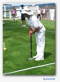 The 'Lawn Club', featuring a real grass lawn and Croquet players, was charming and unique.